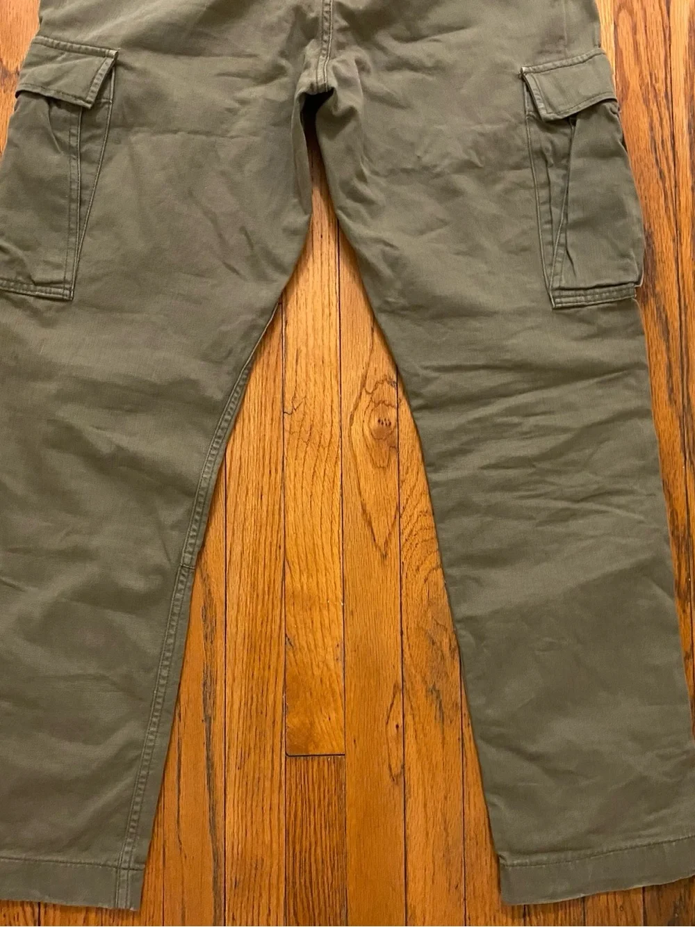 J.CREW 770 Men's Green Twill Cotton Cargo Pants Slim Straight Flat Front 31
